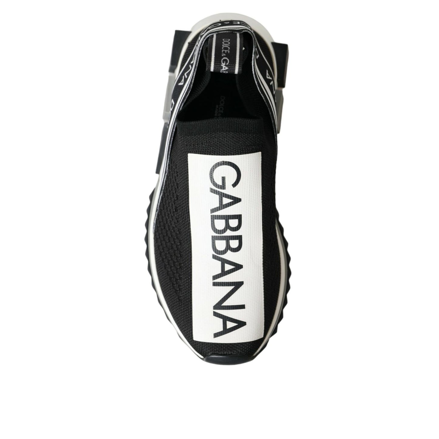 Dolce & Gabbana Black White Slip On Sorrento Sneakers Shoes