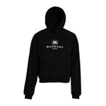 Balenciaga Black Cotton Logo Hooded Pullover Sweatshirt Sweater