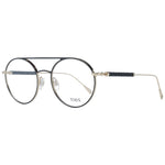 Tod's Black Women Glasses Frame, full-rim aviator style, metal with demo lenses, size 52-19-145, includes branded case.