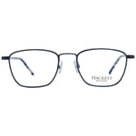 Hackett Black Men Glasses Frame with stainless steel rectangle design and full-rim style. Includes branded case.