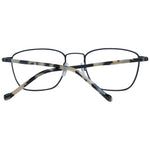 Front view of Hackett Black Men Glasses Frame with full-rim stainless steel design and demo lenses, includes branded case.