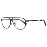 Sandro Black Men Glasses Frame, full-rim stainless steel aviator style with demo plastic lenses, model 57-11-140, includes case.