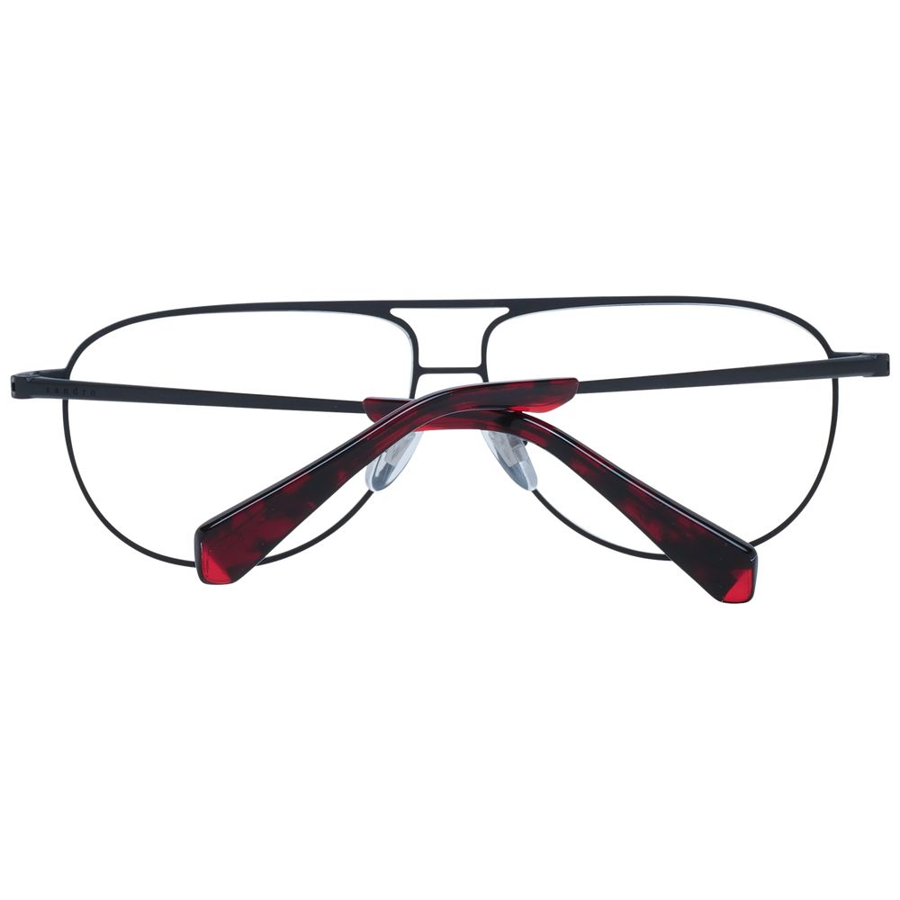 Sandro Black Men Glasses Frame, stainless steel full-rim aviator style with a branded case.