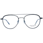 Hackett Black Men Glasses Frame with full-rim stainless steel design, aviator style, demo lenses, 54mm width, includes branded case.