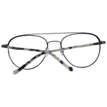 Hackett Black Men Glasses Frame, full-rim aviator style, stainless steel, demo lenses, 54-19-145 size, includes branded case.
