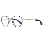 Sandro Black Women Glasses Frame in stainless steel, round full-rim design with demo plastic lenses, includes branded case.