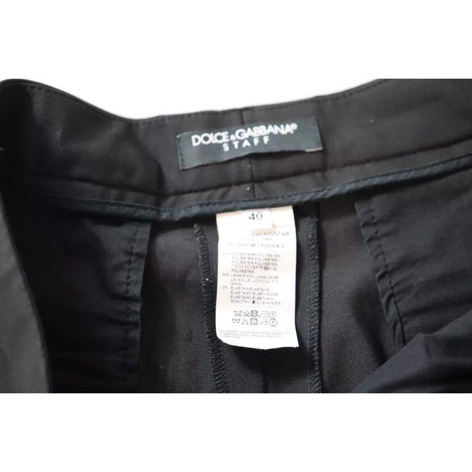 بنطلون دولتشي آند غابانا أسود بخصر مرتفع وقصة ضيقة