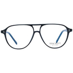 Hackett Black Men Glasses Frame in black acetate, aviator full-rim style with demo plastic lenses, size 54-12-145, includes branded case.