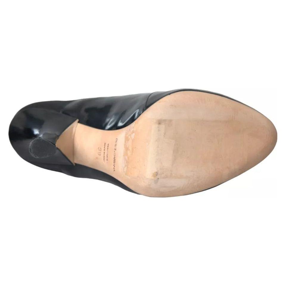 حذاء Dolce &amp; Gabbana أسود من قماش الجيرسي المطاطي بطول الكاحل