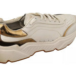 Dolce & Gabbana White Gold Leather Sport DAYMASTER Sneakers Shoes MV4199-44.5