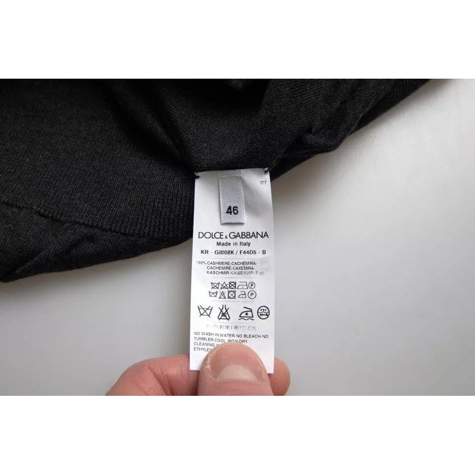 سترة صوفية من الكشمير باللون الرمادي الداكن من دولتشي آند غابانا