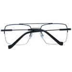 Alt Tag: Hackett Black Men Glasses Frame half-rim aviator style with stainless steel material and demo lenses, includes branded case, size 51-18-140.