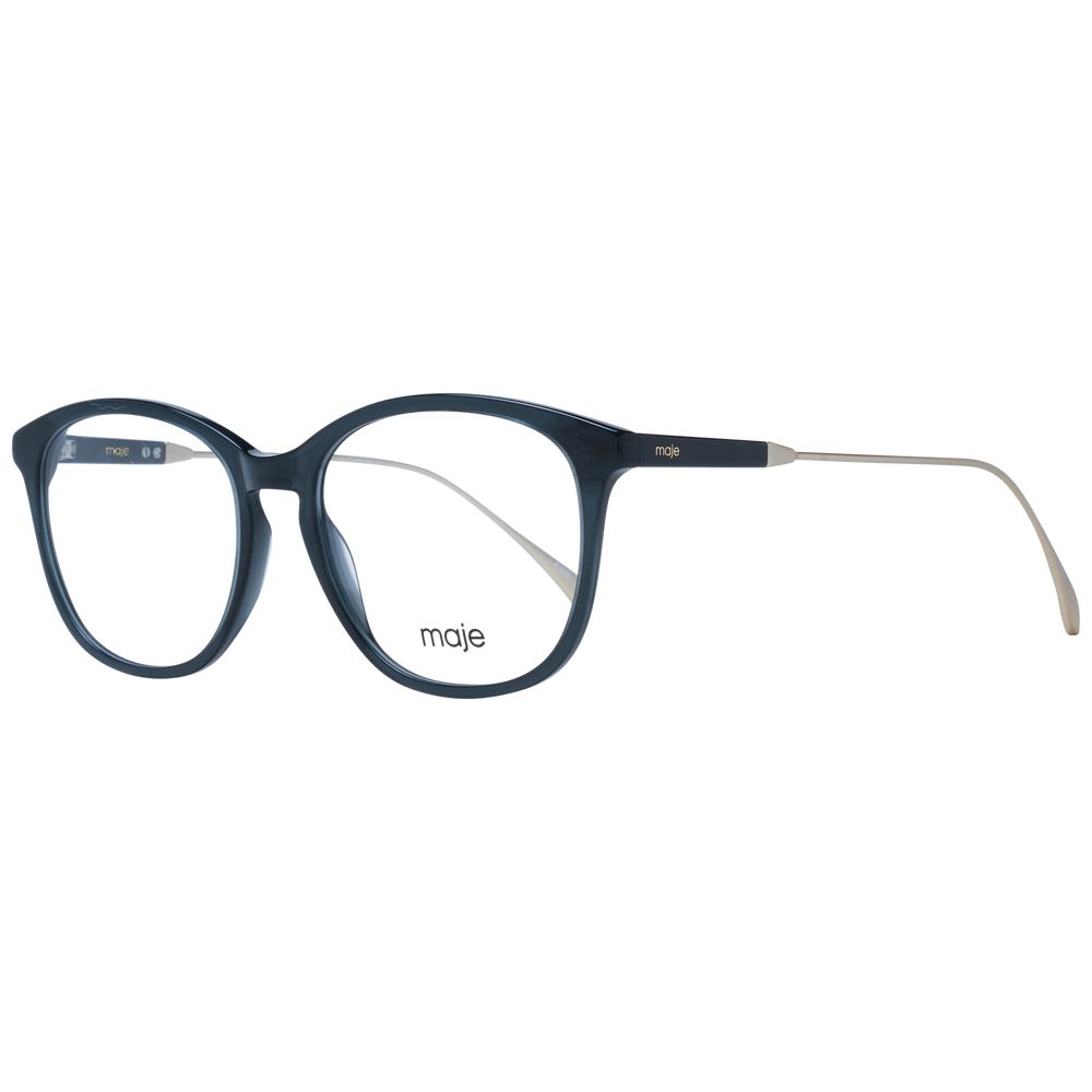 Maje Black Women Glasses Frame with black acetate full-rim square style, demo lenses, and branded case included.