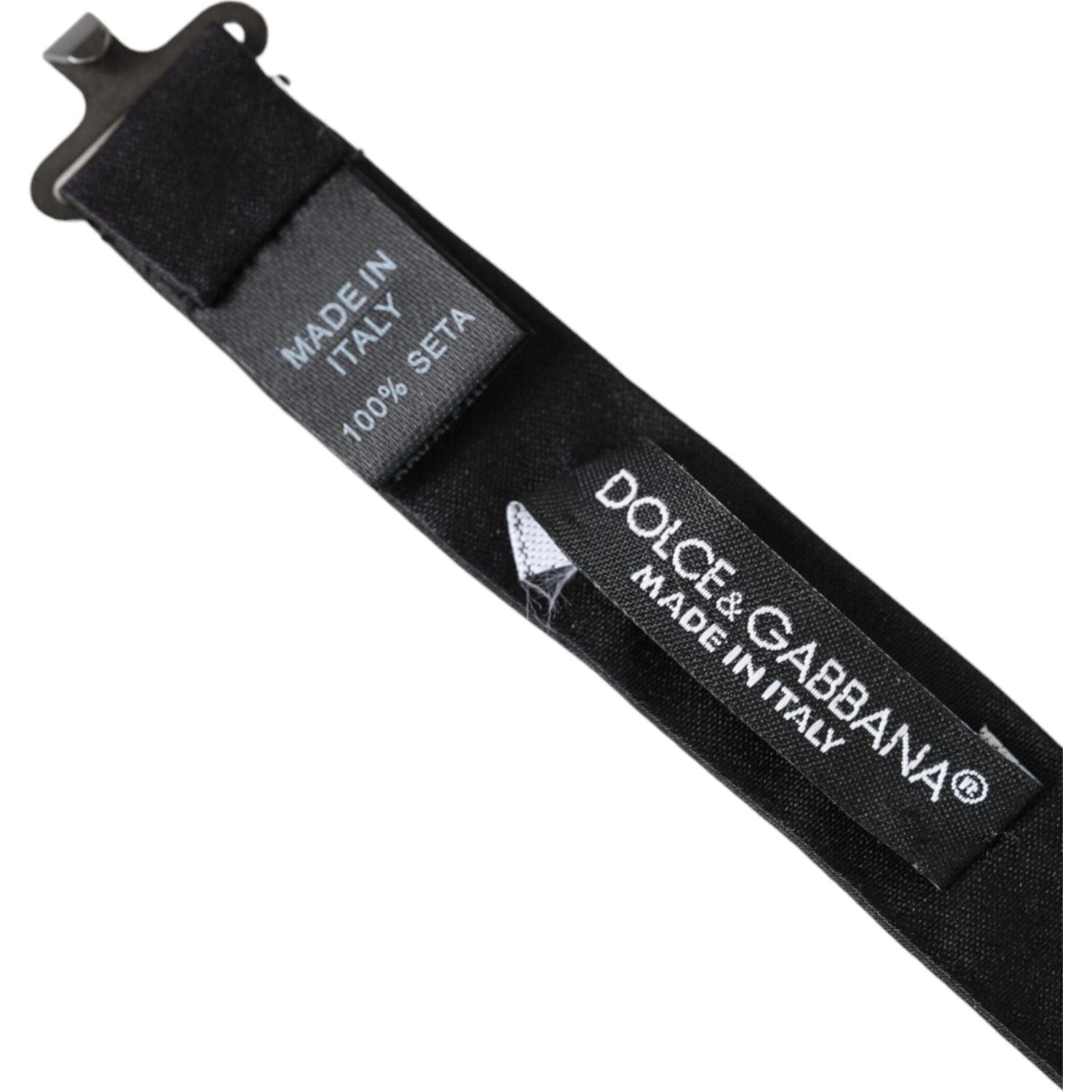 ربطة عنق قابلة للتعديل من دولتشي آند غابانا للرجال من الحرير باللون الرمادي الداكن