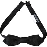Dolce & Gabbana Black Brocade Silk Adjustable Neck Bow Tie Dolce & Gabbana Black