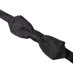 Dolce & Gabbana Black Brocade Silk Adjustable Neck Bow Tie Dolce & Gabbana Dark Slate Gray