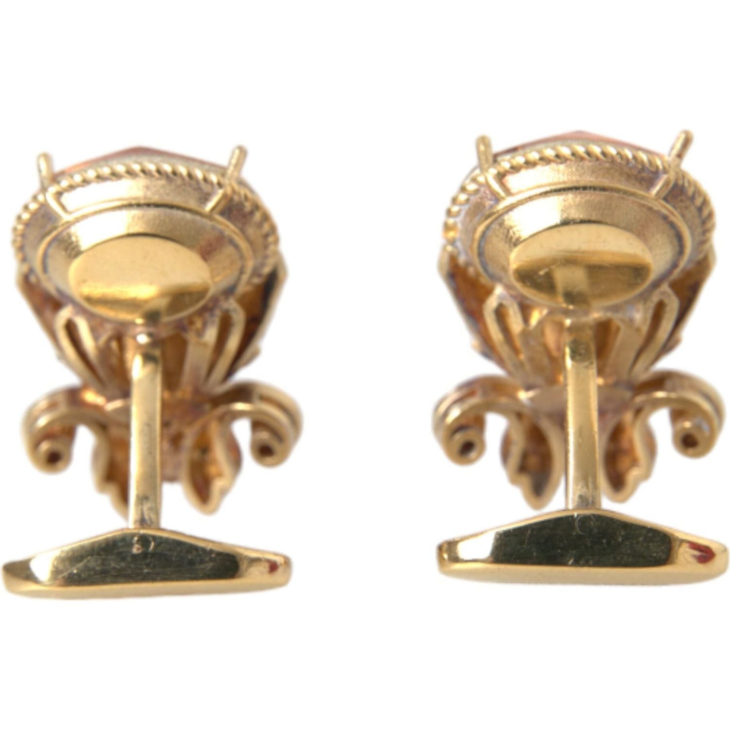 Dolce & Gabbana Gold Tone 925 Sterling Silver Crystal Cufflink