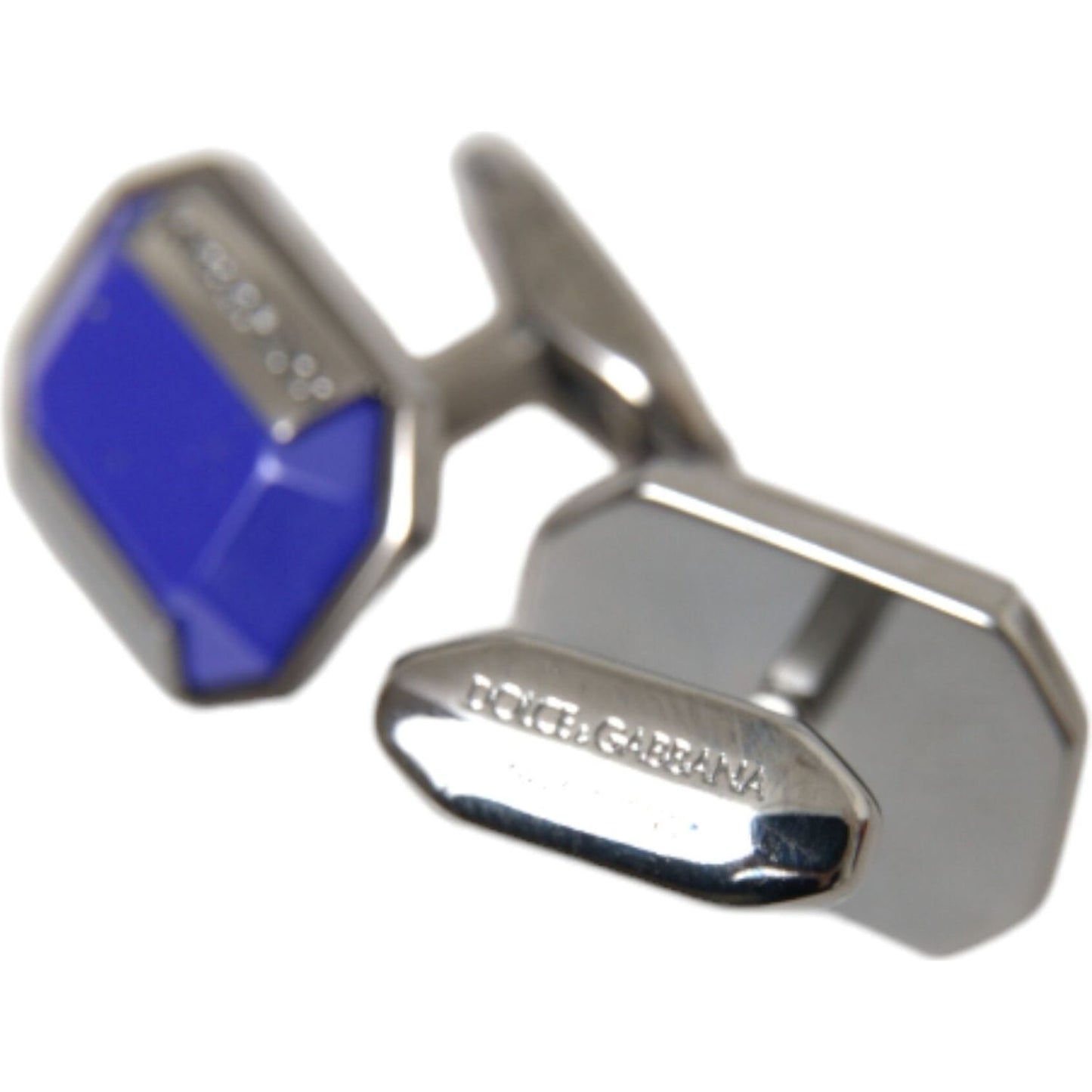 Dolce & Gabbana Silver Plated Brass Pin Crystal Cufflinks SMY10213