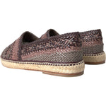 Dolce & Gabbana Brown Buffalo Leather Espadrille Flats Shoes