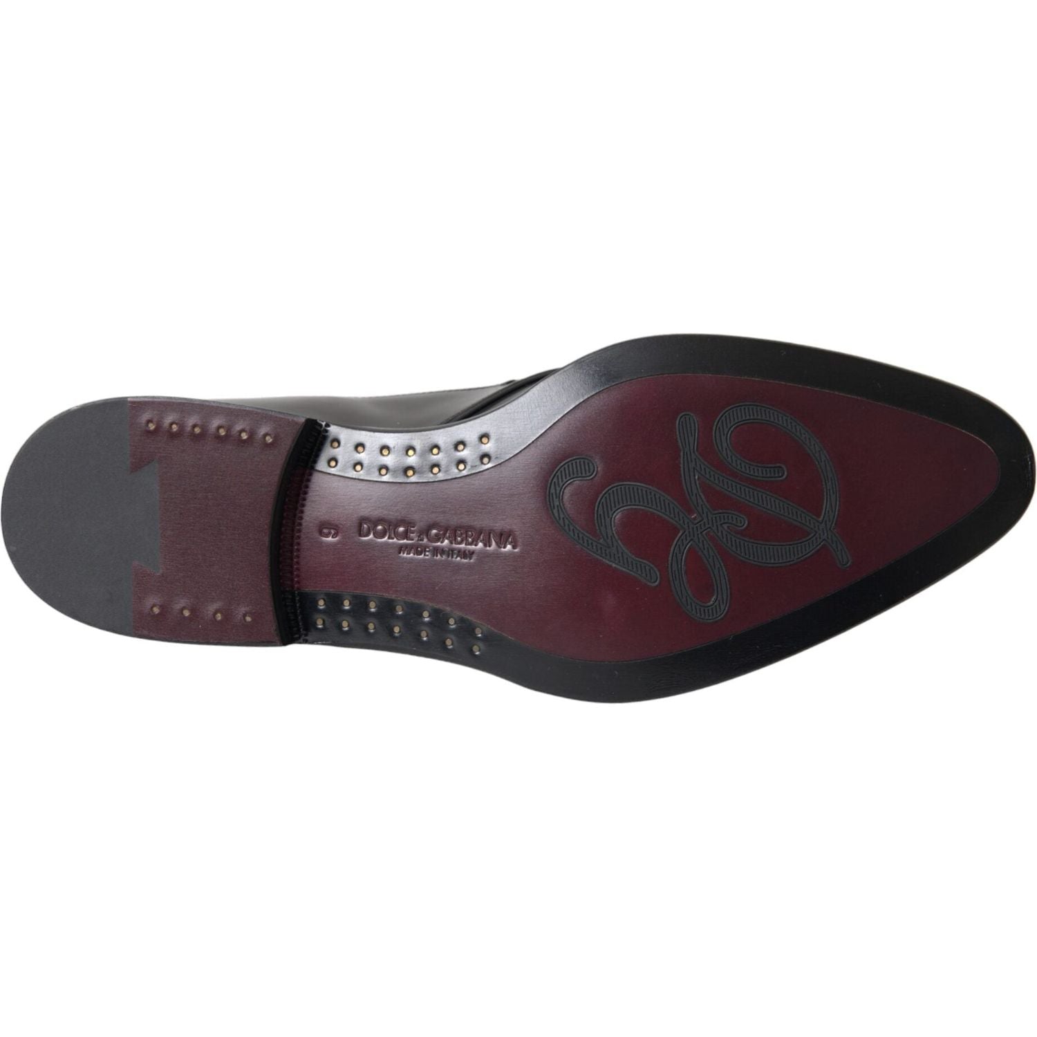 حذاء ديربي رجالي رسمي من الجلد الأسود من دولتشي آند غابانا