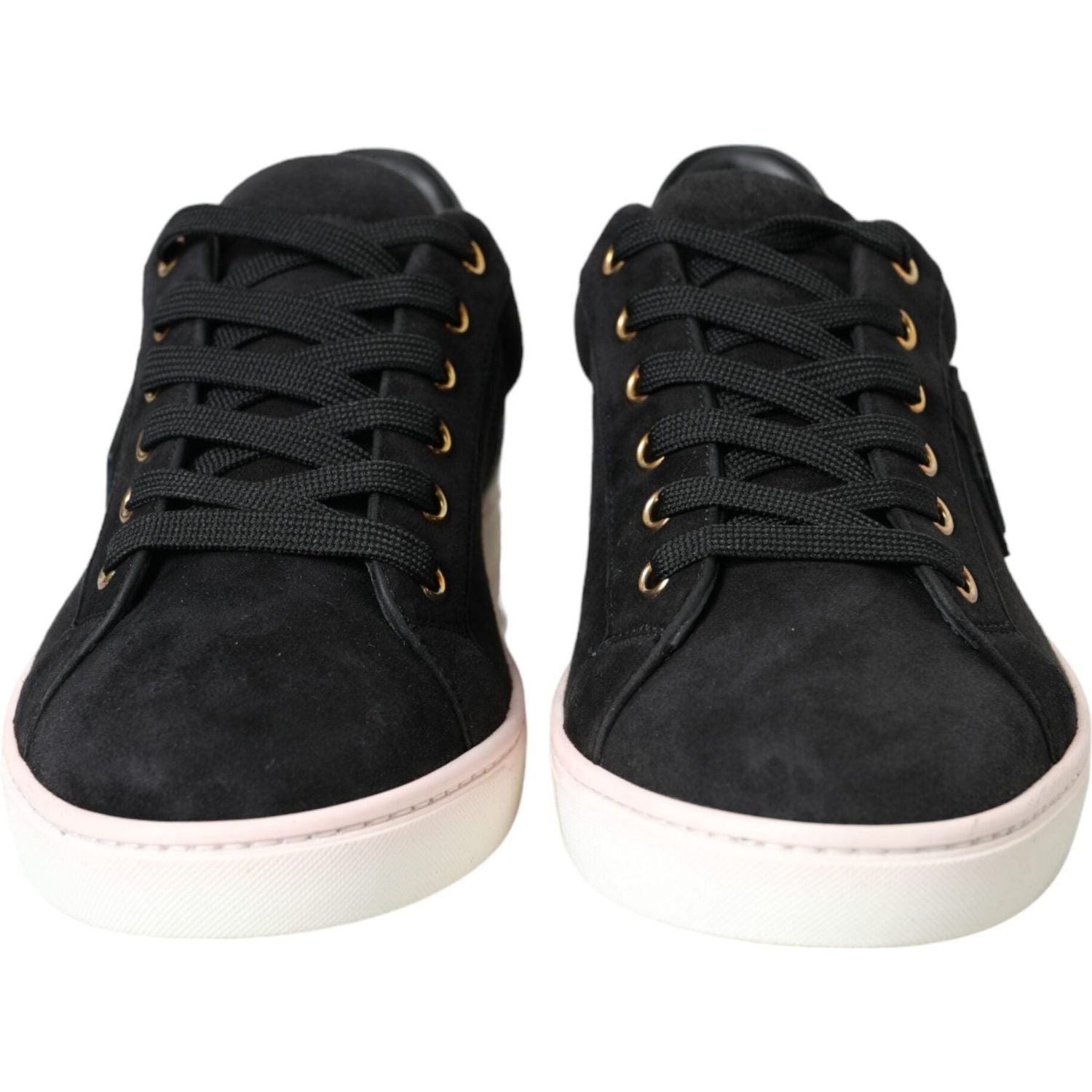 حذاء رياضي رجالي منخفض الرقبة من دولتشي آند غابانا مصنوع من الجلد المدبوغ باللون الأسود