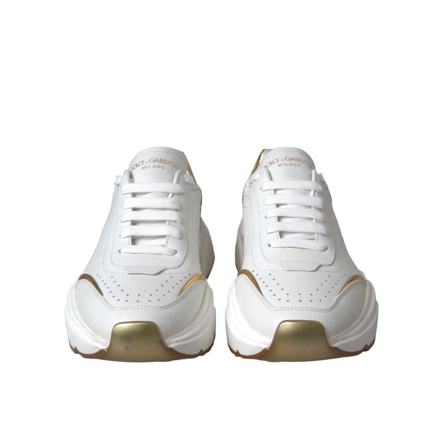 Dolce & Gabbana White Gold DAYMASTER Leather Sneakers Shoes LA5712 #11-39