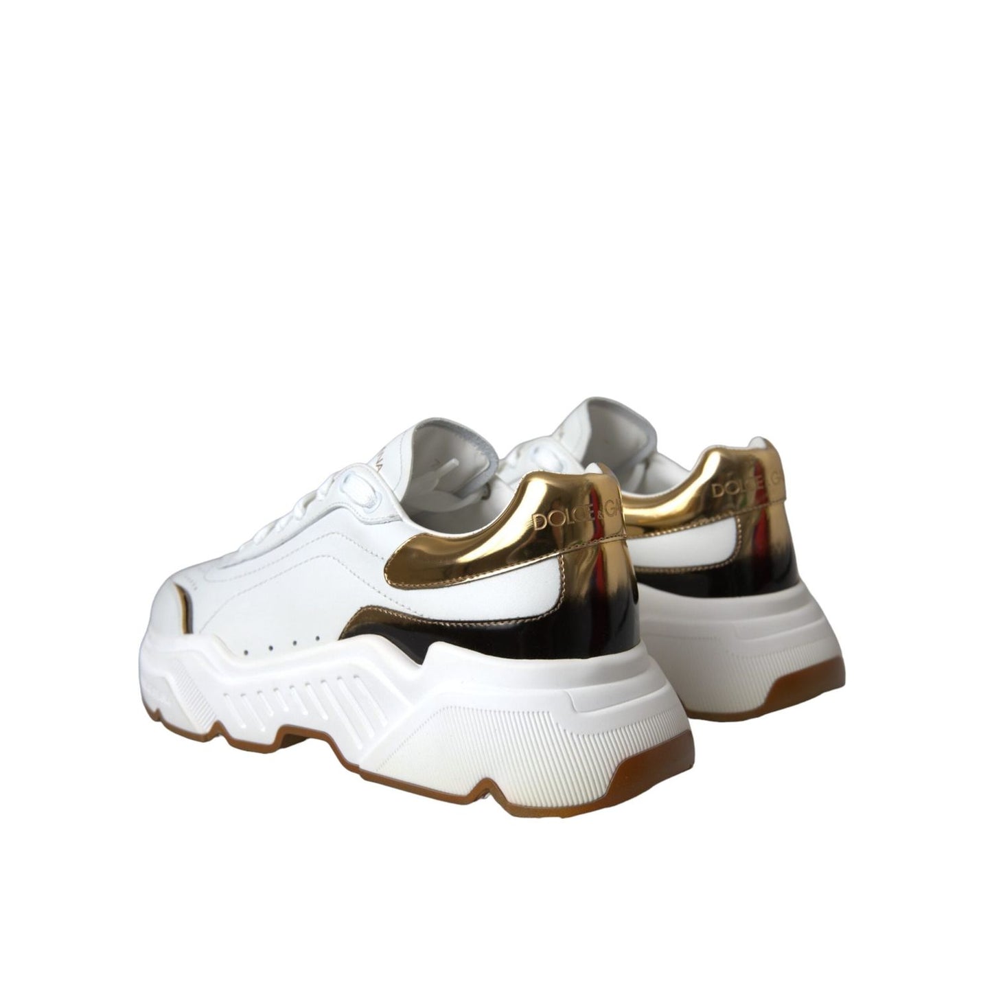 Dolce & Gabbana White Gold DAYMASTER Leather Sneakers Shoes LA5712 #13- 39