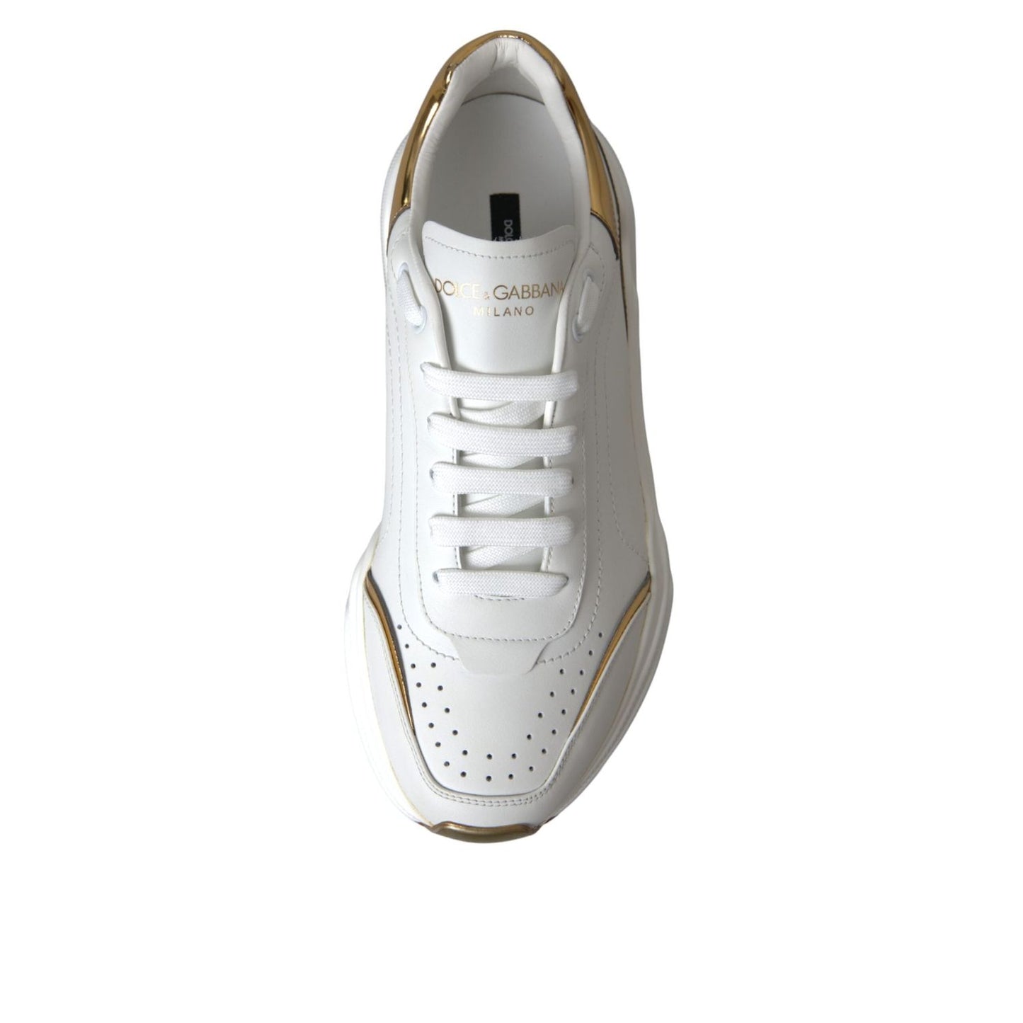 Dolce & Gabbana White Gold DAYMASTER Leather Sneakers Shoes LA5712 #11-39