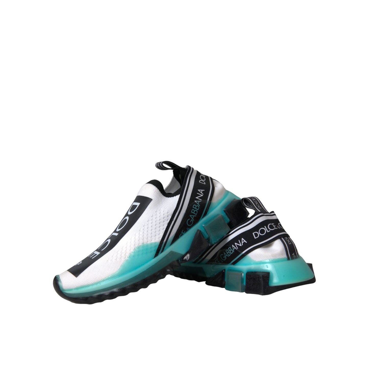 Dolce & Gabbana Black White Blue Slip On Sorrento Sneakers Shoes