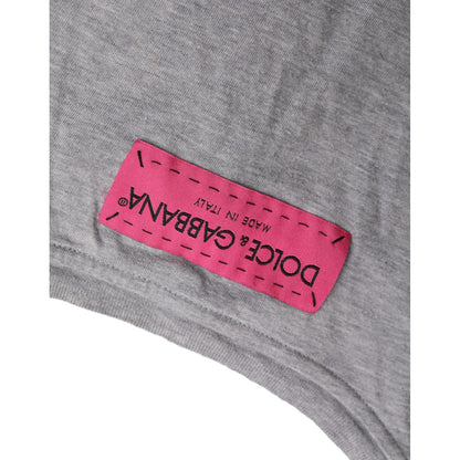 Dolce & Gabbana Gray Cotton L'Amore E'Bellezza Top T-shirt