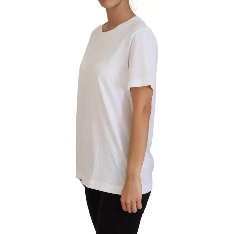 بلوزة Dolce &amp; Gabbana Optical بيضاء مطبوعة بأكمام قصيرة