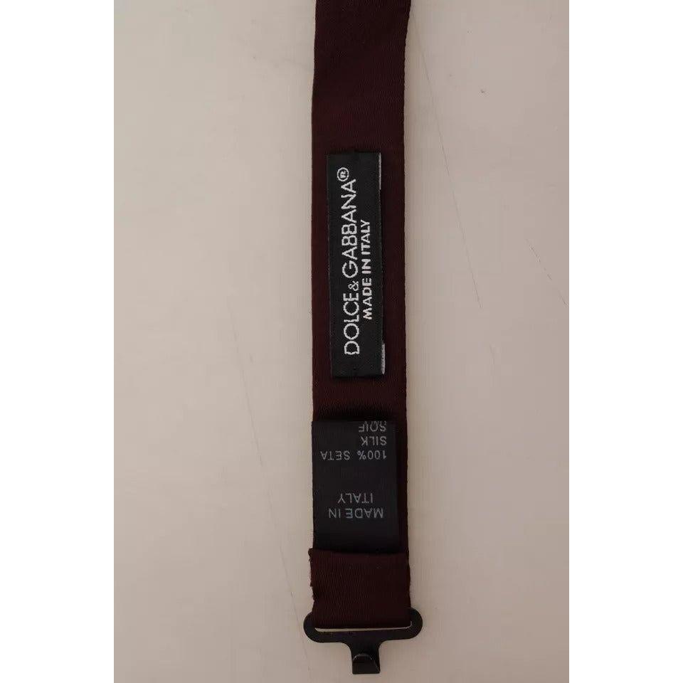 Dolce & Gabbana Bordeaux Silk Adjustable Neck Men Bow Tie