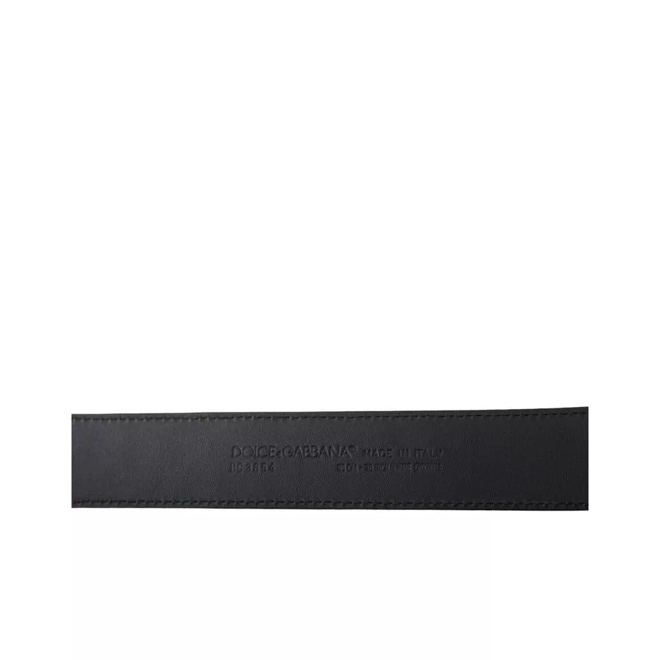 Dolce & Gabbana Black Exotic Leather Gold Metal Buckle Belt BEL64642-95