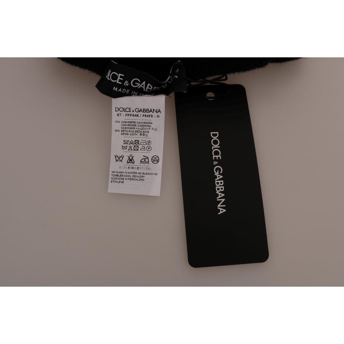 بنطلون حرير كشمير أسود أنيق من دولتشي آند غابانا