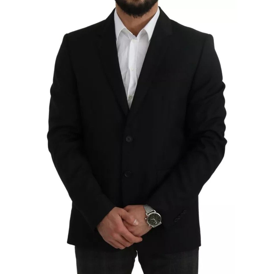 سترة بليزر من الصوف الأسود بقصّة Slim Fit من دولتشي آند غابانا