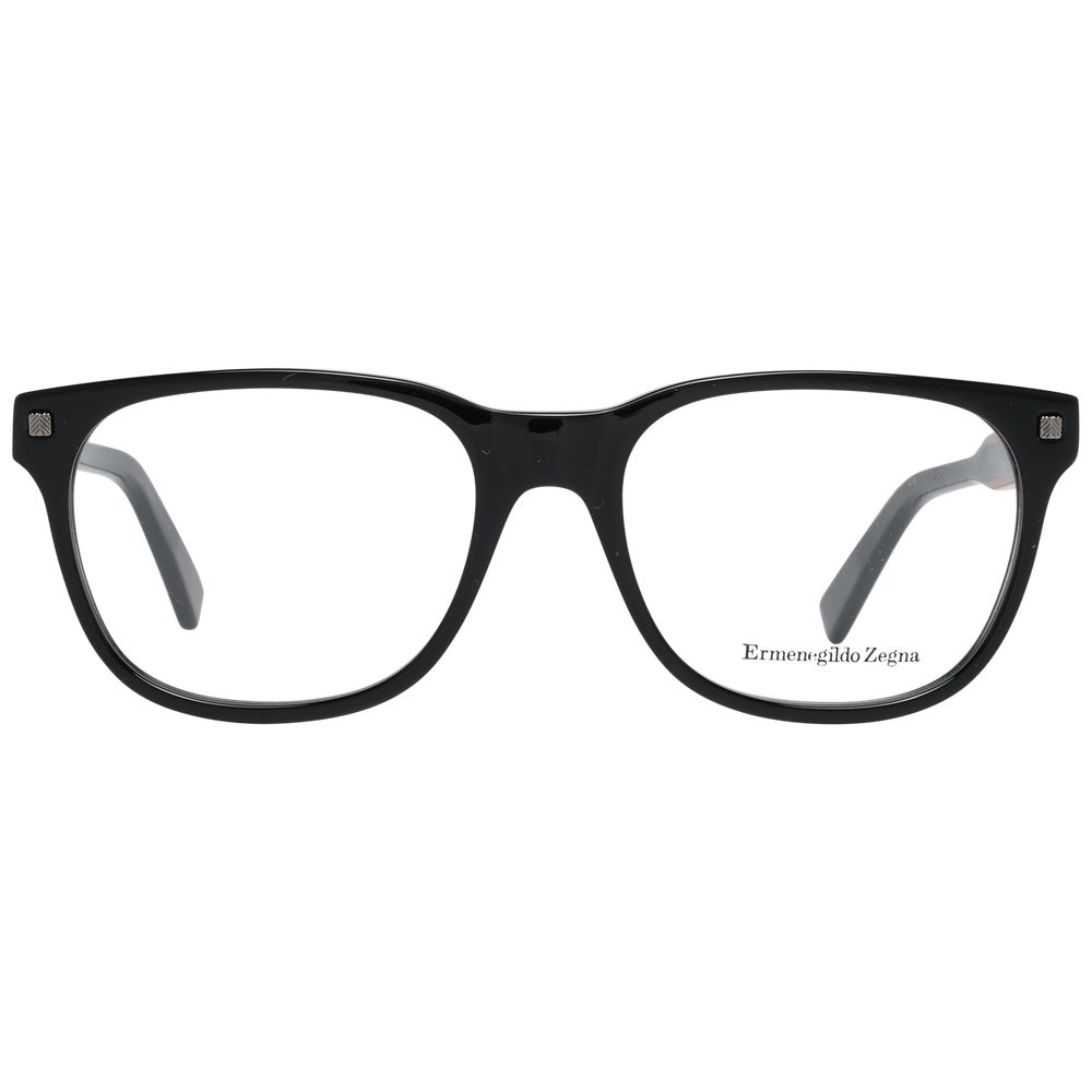 Ermenegildo Zegna Black Men Glasses Frame, plastic square, 54-18-145 size, full-rim, spring hinge, branded case included.