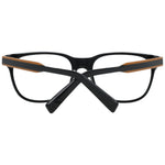 Ermenegildo Zegna Black Men Glasses Frame, plastic full-rim square style with 54mm lenses, 18mm bridge, and 145mm temples, demo lenses included.