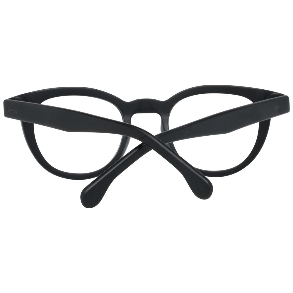 Lozza Black Unisex Glasses Frame, full-rim, plastic material, size 45-22-135, black color, no spring hinge, includes branded case.