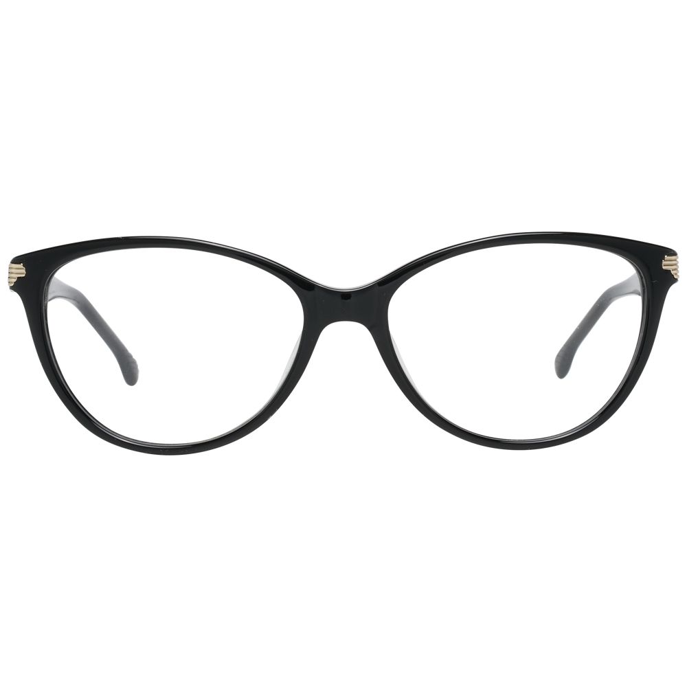 Lozza Black Women Glasses Frame in full-rim plastic with butterfly style, lens width 53mm, for fashion-forward look.