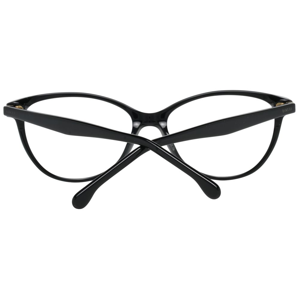 Lozza Black Women Glasses Frame in plastic, butterfly style, full-rim design, with demo lenses and branded case included.