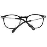 Lozza Black Men Glasses Frame, round full-rim design with black metal and plastic. Size 50-22-145, includes branded case.