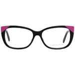 Emilio Pucci Black Women Glasses Frame, full-rim butterfly style, black and pink accents, plastic material, demo lenses.
