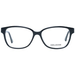 Zadig & Voltaire Black Unisex Glasses Frame in full-rim rectangle style with plastic black frame, 54-15-140 size.