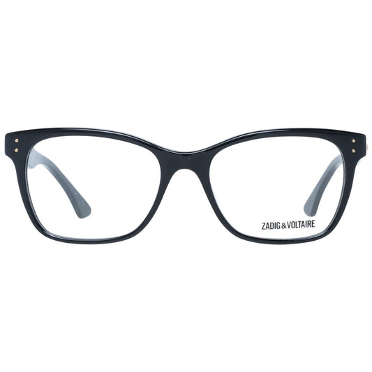 Zadig & Voltaire Black Women Glasses Frame, full-rim rectangle, plastic, demo lenses, includes branded case, spring hinge, style 51-17-140.