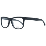 Lozza Black Men Glasses Frame, round full-rim design with demo lenses, plastic material, 54-17-140 size, black color, no extra features.