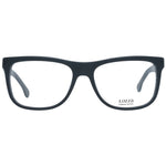 Lozza Black Men Glasses Frame, full-rim round style, plastic material, black color, lens size 54-17-140, includes branded case.