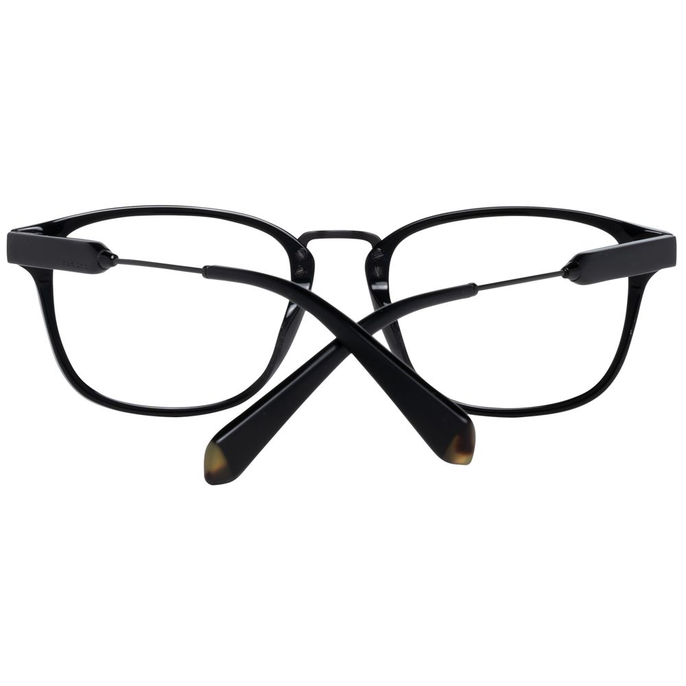 Sandro Black Men Glasses Frame, black full-rim rectangular plastic frame, size 51-19-145, with demo lenses, men’s eyewear.