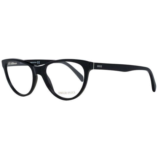 Emilio Pucci Black Women Glasses Frame, full-rim style, plastic frame, 52 lens width, branded case included.