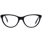 Alt Tag: Emilio Pucci Black Women Glasses Frame in plastic, full-rim style with spring hinge, black color, 52mm lenses width.