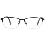 Ermenegildo Zegna Black Men Glasses Frame, half-rim metal design, size 55-17-145, with branded case.